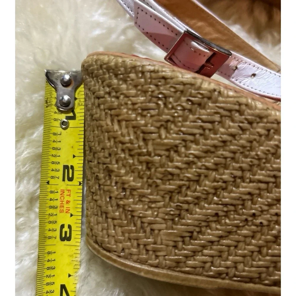 Florentine Peep‎ Toe Bow Wedge Espadrille Sandals, Size 10.5
